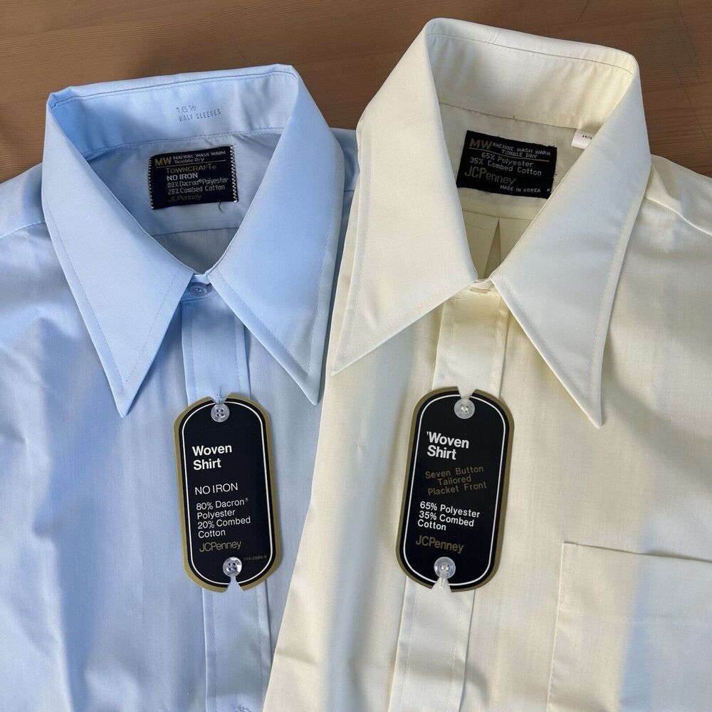 Vintage Towncraft JCP Shirts Mens 16.5 Short Sleeve Collared Button Up 2pc Set